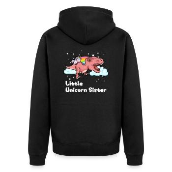 Dinosaur Licorne T-Rex frères et sœurs I Gift - Veste à capuche bio Premium Unisexe - noir - Dos - Nico (187cm)