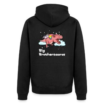 Frère frère frère Brother I cadeau - Veste à capuche bio Premium Unisexe - noir - Dos - Nico (187cm)