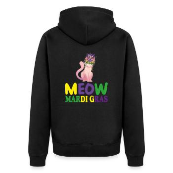 MEOW MARDI GRAS, FUNNY GIFT FOR GIRLS - Veste à capuche bio Premium Unisexe - noir - Dos - Nico (187cm)