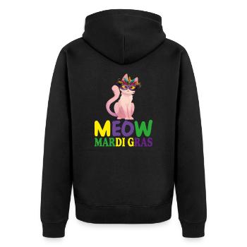 MEOW MARDI GRAS, FUNNY GIFT FOR GIRLS - Veste à capuche bio Premium Unisexe - noir - Dos - Nico (187cm)