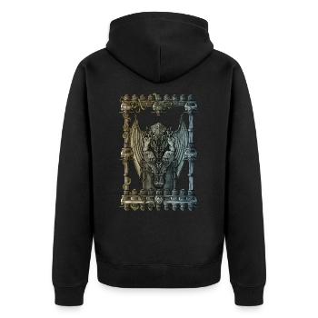 Cthulhu - Unisex Premium Bio Zip Hoodie - Schwarz - Hinten - Nico (187cm)