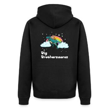 Frère frère frère Brother I cadeau - Veste à capuche bio Premium Unisexe - noir - Dos - Nico (187cm)