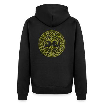 Yggdrasil - Nordische Mythologie - Wikinger Shirt - Unisex Premium Bio Zip Hoodie - Schwarz - Hinten - Nico (187cm)