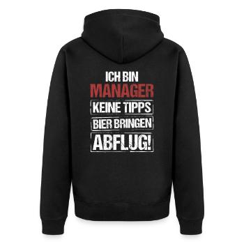 Je suis un manager - apportez de la bière et partez - Veste à capuche bio Premium Unisexe - noir - Dos - Nico (187cm)