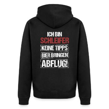 Je suis un grinder - apportez de la bière et partez - Veste à capuche bio Premium Unisexe - noir - Dos - Nico (187cm)