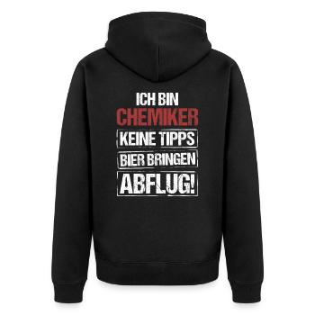Je suis chimiste - apportez de la bière et décollez - Veste à capuche bio Premium Unisexe - noir - Dos - Nico (187cm)