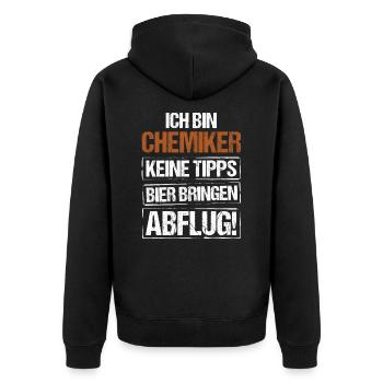 I'm a chemist - bring beer and take off - Unisex Premium Organic Zip Hoodie - black - Back - Nico (187cm)