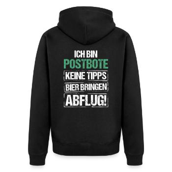 Je suis facteur - apportez de la bière et partez - Veste à capuche bio Premium Unisexe - noir - Dos - Nico (187cm)