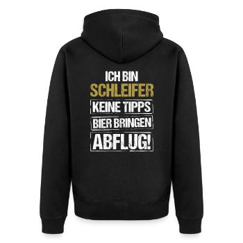 Je suis un broyeur - apporte de la bière et décolle - Veste à capuche bio Premium Unisexe - noir - Dos - Nico (187cm)