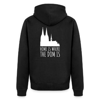 Kölner Dom Köln Geschenkidee Silhouette Karneval - Unisex Premium Bio Zip Hoodie - Schwarz - Hinten - Nico (187cm)