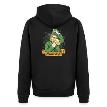ST. PATRICKS DAY - Unisex Premium Bio Zip Hoodie - Schwarz - Hinten - Nico (187cm)