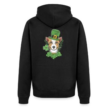 Chien irlandais | Chien doux St Patrick - Veste à capuche bio Premium Unisexe - noir - Dos - Nico (187cm)