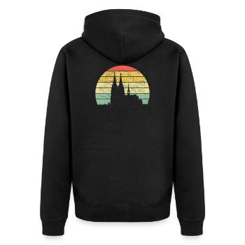 Cologne Cathedral Skyline Cologne Retro Vintage Gift Idea - Unisex Premium Organic Zip Hoodie - black - Back - Nico (187cm)