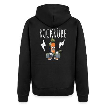 ROCK RÜBE Karotte Gitarre Retro Vintage - Veste à capuche bio Premium Unisexe - noir - Dos - Nico (187cm)