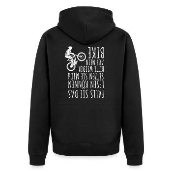 Lustiger Fahrrad Spruch MTB Bike Radsport Geschenk - Unisex Premium Bio Zip Hoodie - Schwarz - Hinten - Nico (187cm)