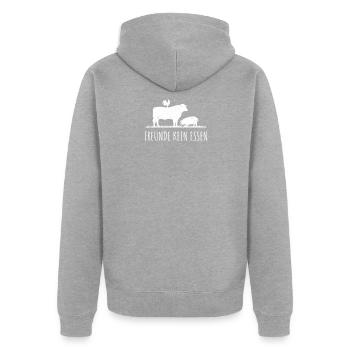 Friends No Food Vegan Vegan Vegie sans viande - Veste à capuche bio Premium Unisexe - gris chiné - Dos - Nico (187cm)