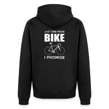 Just One More Bike I Promise Rennrad Fahrrad - Unisex Premium Bio Zip Hoodie - Schwarz - Hinten - Nico (187cm)