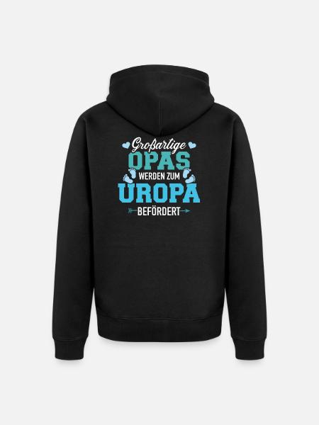 Uropa - Unisex Premium Bio Zip Hoodie - Schwarz