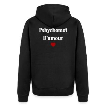 Psychomot d'amour - Veste à capuche bio Premium Unisexe - noir - Dos - Nico (187cm)