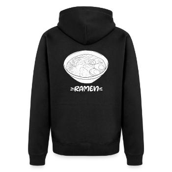 Asiatisches Japanisches Essen Ramen I Geschenk - Unisex Premium Bio Zip Hoodie - Schwarz - Hinten - Nico (187cm)