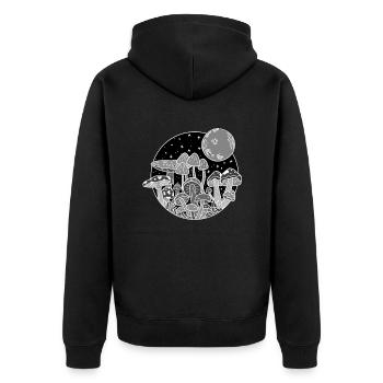 Champignons dans la nature - Veste à capuche bio Premium Unisexe - noir - Dos - Nico (187cm)