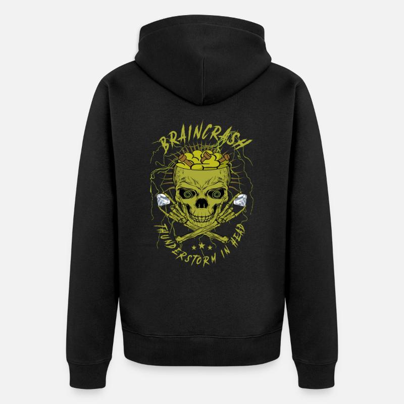 Crâne de chaos cérébral - Veste à capuche bio Premium Unisexe - noir