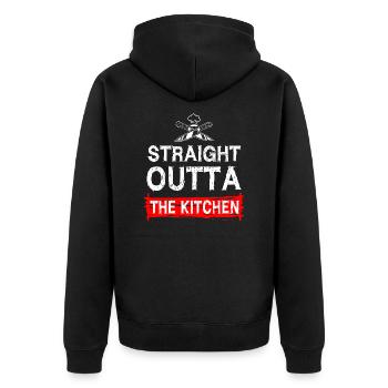 Straight Outta Cooking Chef - Unisex Premium Organic Zip Hoodie - black - Back - Nico (187cm)