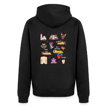 Venezuela Südamerika Reisen Länderreisen Backpack - Unisex Premium Bio Zip Hoodie - Schwarz - Hinten - Nico (187cm)