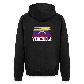 Drapeau du Venezuela Cadeau d’Amérique du Sud - Veste à capuche bio Premium Unisexe - noir - Dos - Nico (187cm)