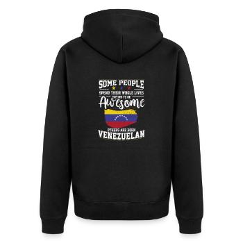 Awesome Venezuelan Venezuelan Flag Origin - Unisex Premium Organic Zip Hoodie - black - Back - Nico (187cm)