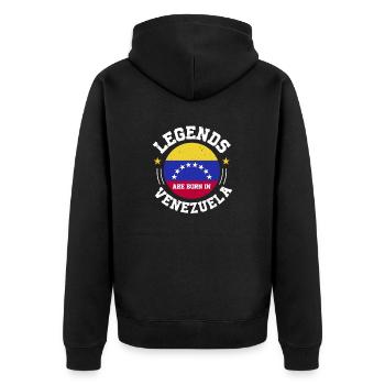 Legenden Geboren In Venezuela Südamerika Geschenk - Unisex Premium Bio Zip Hoodie - Schwarz - Hinten - Nico (187cm)