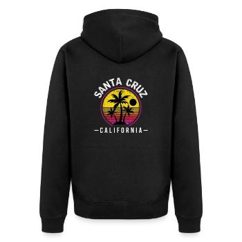 Santa Cruz Californie Coucher de soleil 70s 80s - Veste à capuche bio Premium Unisexe - noir - Dos - Nico (187cm)