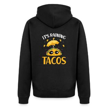 Regnet Tacos Mexikanisches Essen Taco Dienstag - Unisex Premium Bio Zip Hoodie - Schwarz - Hinten - Nico (187cm)