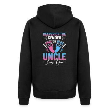 Baby Shower Genre Oncle Gardien Du Genre - Veste à capuche bio Premium Unisexe - noir - Dos - Nico (187cm)