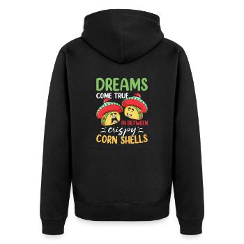 Taco Dienstag Geschek Mexikanisches Essen - Unisex Premium Bio Zip Hoodie - Schwarz - Hinten - Nico (187cm)