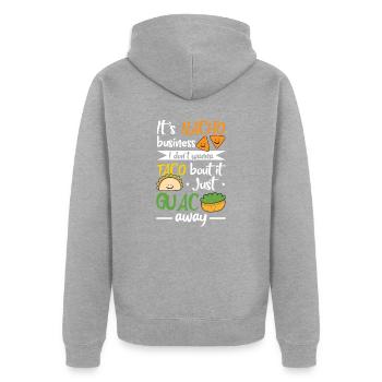 Nacho Business Taco Bout It Guacamole Mexique - Veste à capuche bio Premium Unisexe - gris chiné - Dos - Nico (187cm)