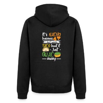 Nacho Business Taco Bout It Guacamole Mexique - Veste à capuche bio Premium Unisexe - noir - Dos - Nico (187cm)