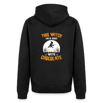 Witch Bribed With Chocolate Halloween Kostüm - Unisex Premium Bio Zip Hoodie - Schwarz - Hinten - Nico (187cm)