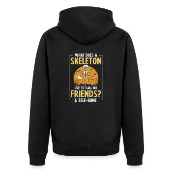 Skeleton Call Friends Tele-Bone Skelett Halloween - Veste à capuche bio Premium Unisexe - noir - Dos - Nico (187cm)