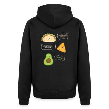 want to Taco Nacho Problem Guacward Burrito Gift - Unisex Premium Organic Zip Hoodie - black - Back - Nico (187cm)