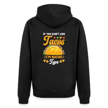 Tacos Je suis Nacho Type Taco Fiesta Taco Squad - Veste à capuche bio Premium Unisexe - noir - Dos - Nico (187cm)