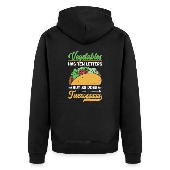 Vegetables Tacos Letters Mexican Food - Unisex Premium Organic Zip Hoodie - black - Back - Nico (187cm)