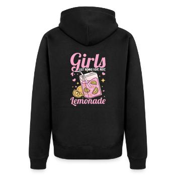 Girl Lemonade Sweet Lemon Juice Cadeau - Veste à capuche bio Premium Unisexe - noir - Dos - Nico (187cm)