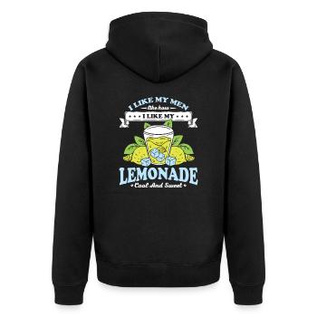 Lemonade Cool and Cute Husband Wife Gift - Unisex Premium Organic Zip Hoodie - black - Back - Nico (187cm)