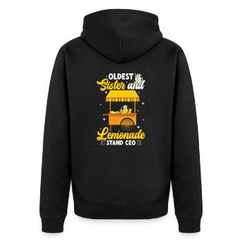 Oldest Sister And Lemonade Stand CEO Lemonade Crew - Unisex Premium Organic Zip Hoodie - black - Back - Nico (187cm)