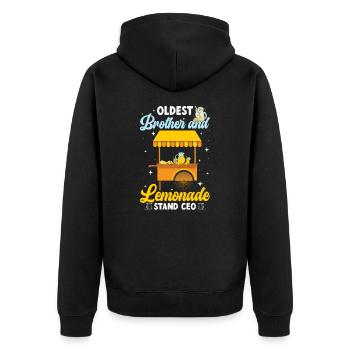 Oldest Brother Lemonade Stand CEO Lemonade Crew - Unisex Premium Organic Zip Hoodie - black - Back - Nico (187cm)