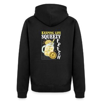 Garder la vie pressée Jus de citron frais Limonade - Veste à capuche bio Premium Unisexe - noir - Dos - Nico (187cm)