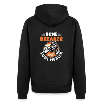 Bone Breaker et Soul Healer Motocross Gift - Veste à capuche bio Premium Unisexe - noir - Dos - Nico (187cm)
