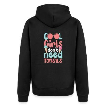 Amygdalite filles filles n’ont pas besoin d’amygdales - Veste à capuche bio Premium Unisexe - noir - Dos - Nico (187cm)