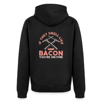 Odeur comme Bacon soudeur soudage cadeau - Veste à capuche bio Premium Unisexe - noir - Dos - Nico (187cm)